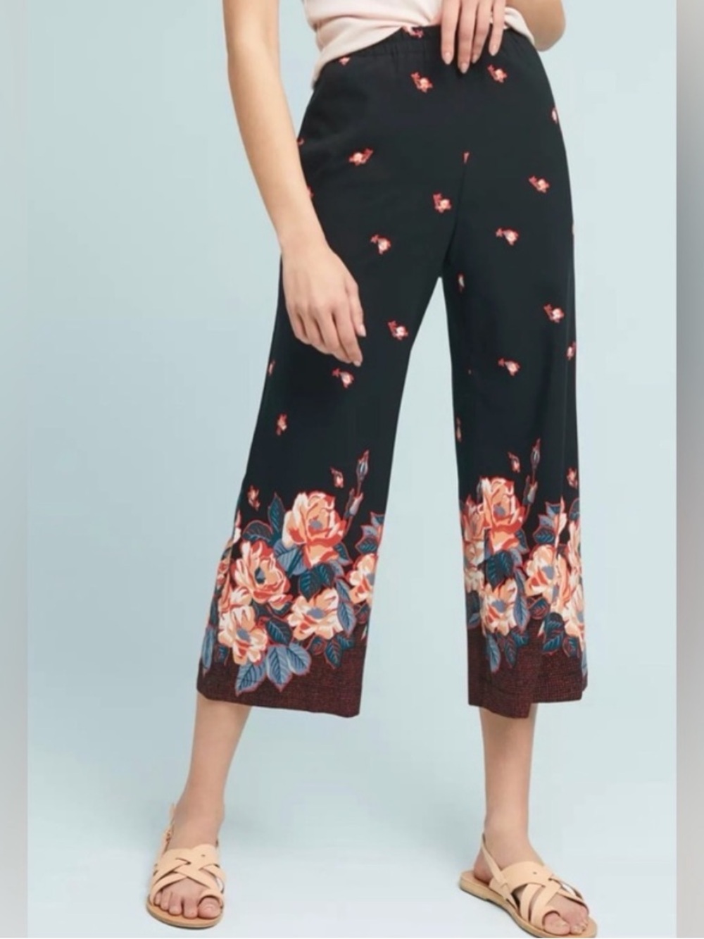 Anthropologie ett:twa Floral Printed Crop Pants